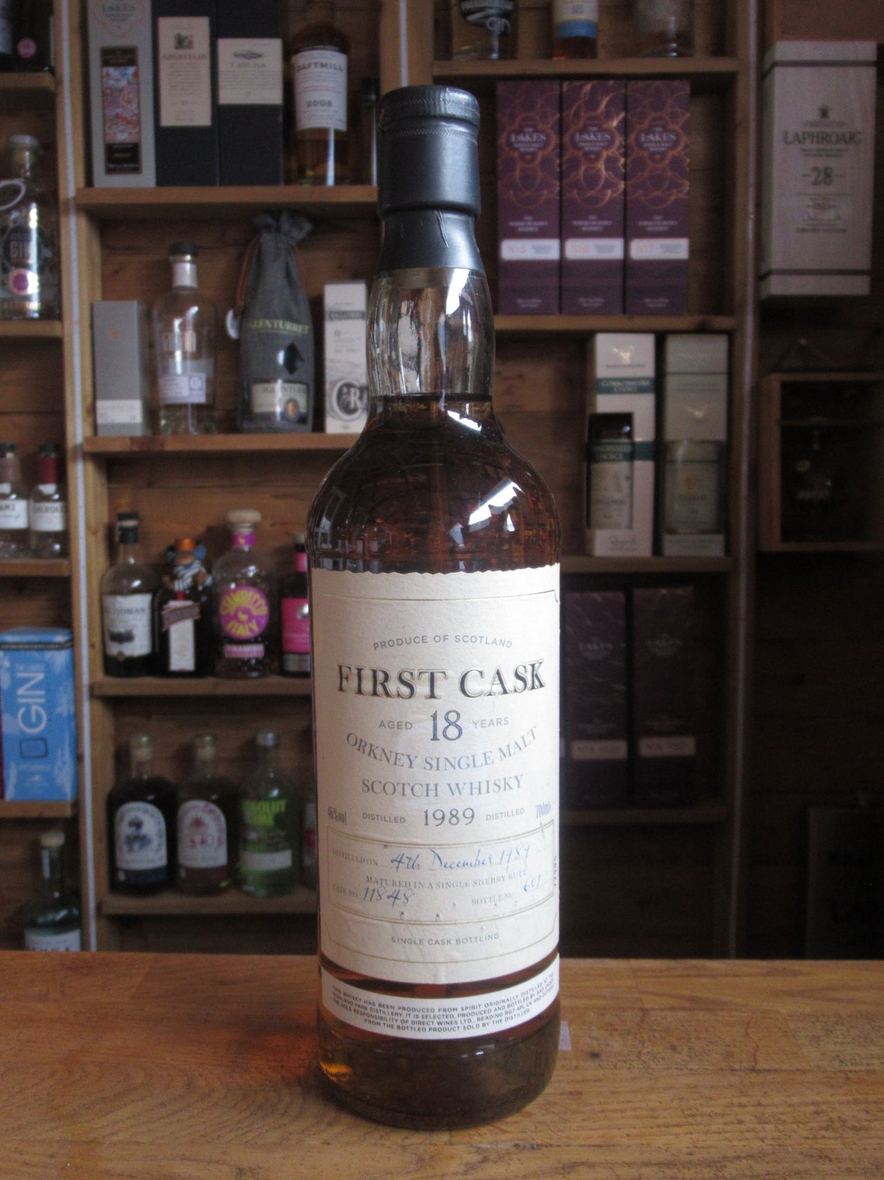 First Cask 18 year old Orkney Single Malt 1989 cask 11848 bottle no 601 70cl 46%